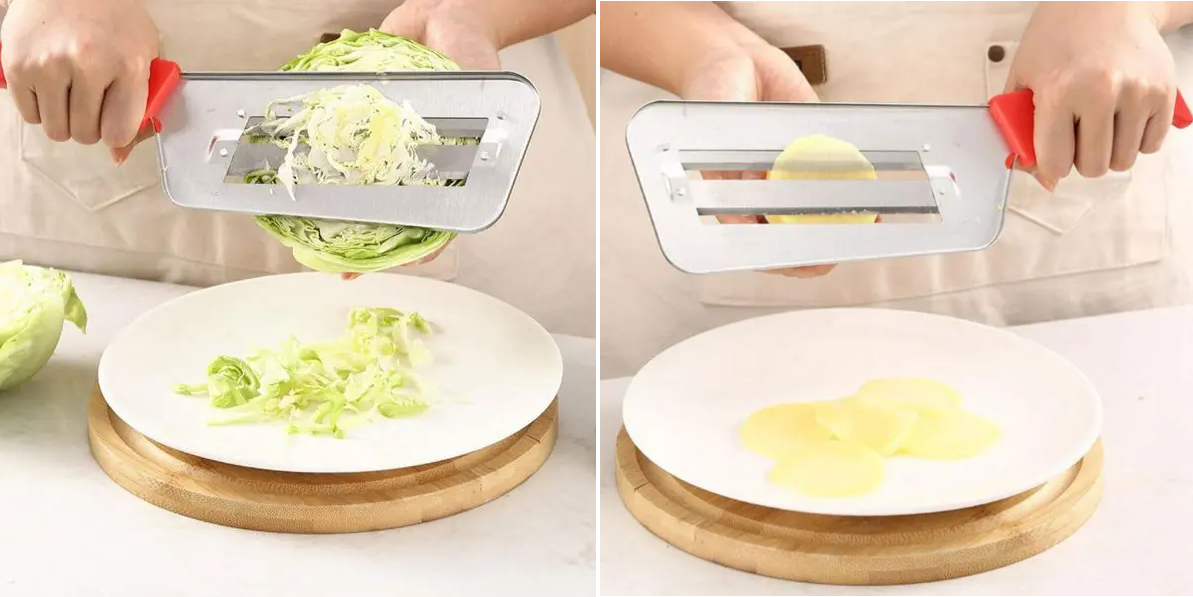 Durable and Sharp Cabbage Kitchen Knife with Premium Stainless Steel Cabbage Cutter with Two Sharp Blades Easy to Clean